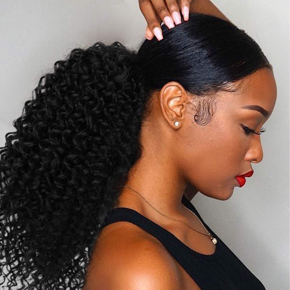 Indian Curly Wrap Around Ponytail